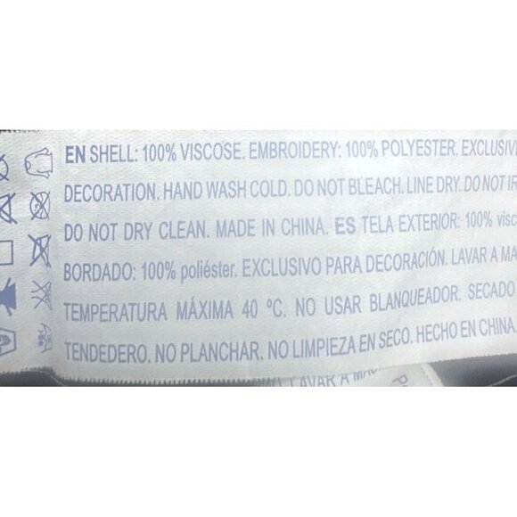 Boho Womens Black White Embroidered Tie Back Top Sz M Festival Peasant Hippie - Picture 6 of 9